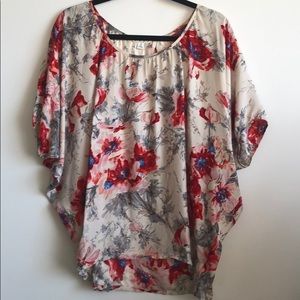 Floral silk blouse